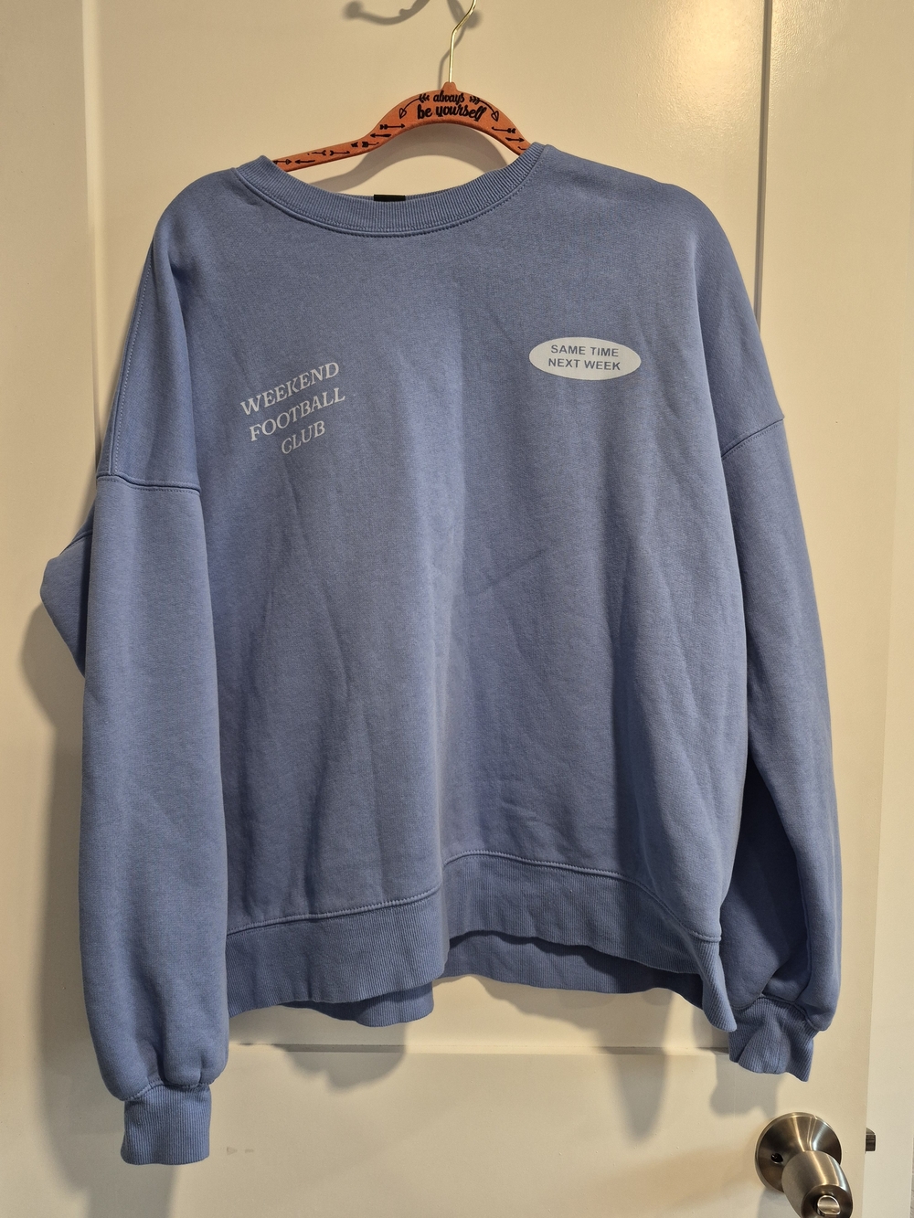 wild fable Light Blue Weekend Football Club Crewneck Sweatshirt